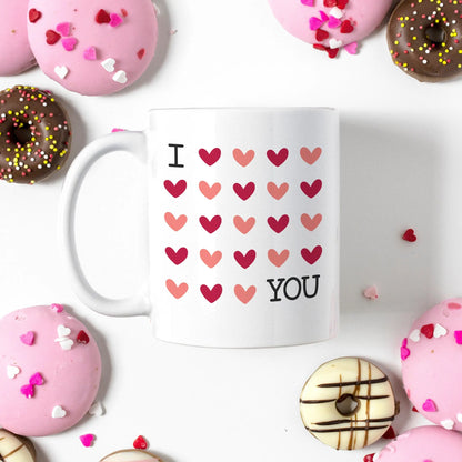 Valentines Mug - I love You Coffee Mug - Heart Mug - valentines gift for wife - valentines day gifts for her - Gift for girlfriend