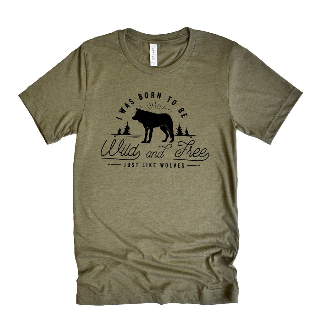 wild and free wolf tshirt - wolf gifts for him - nature shirt - mens shirt - wolves tee shirt