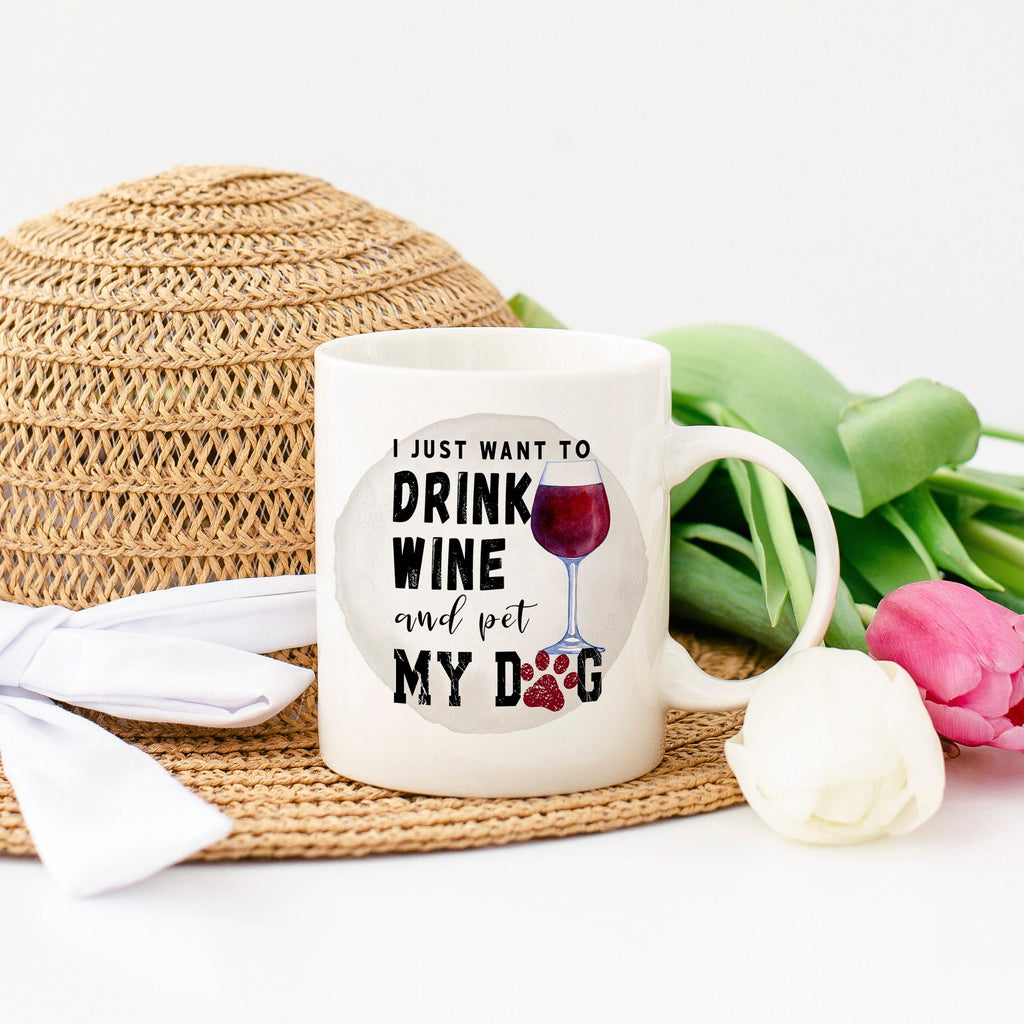 wine drinker Coffee Mug, dog mom gift for her, funny gifts for wine lover, wine gifts for women, gift for dog mom, funny wine gifts