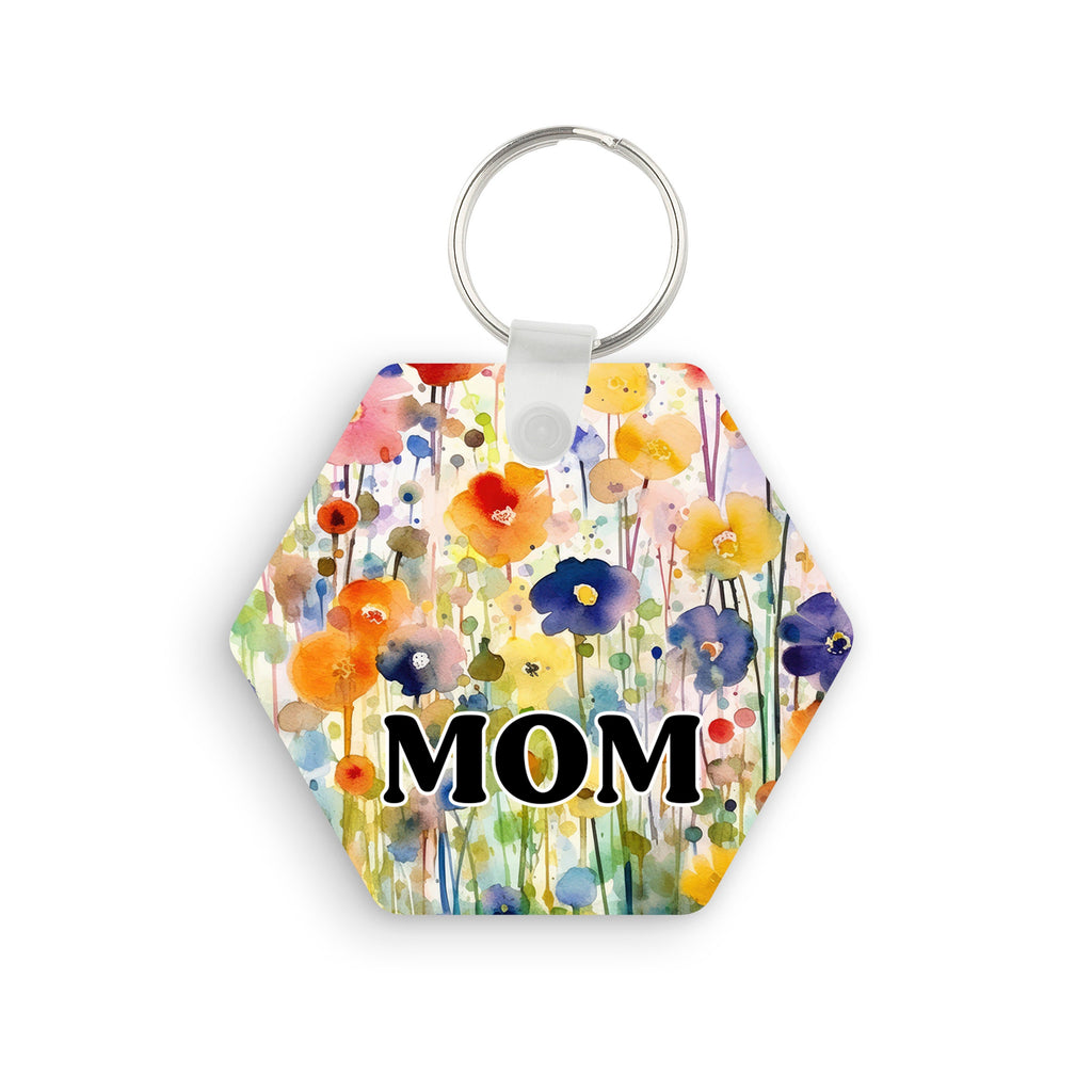 Custom Key Tag, Personalized Gift for Her, flower keychain for women, mother key chain, cute key ring, floral keychain for mom
