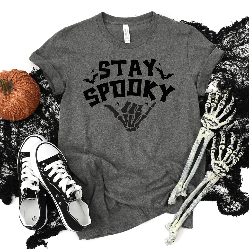 stay spooky halloween shirt | Halloween Skeleton Shirt | Cute Halloween Shirt | Spooky Shirt | Black Bat Shirt | Halloween Gift