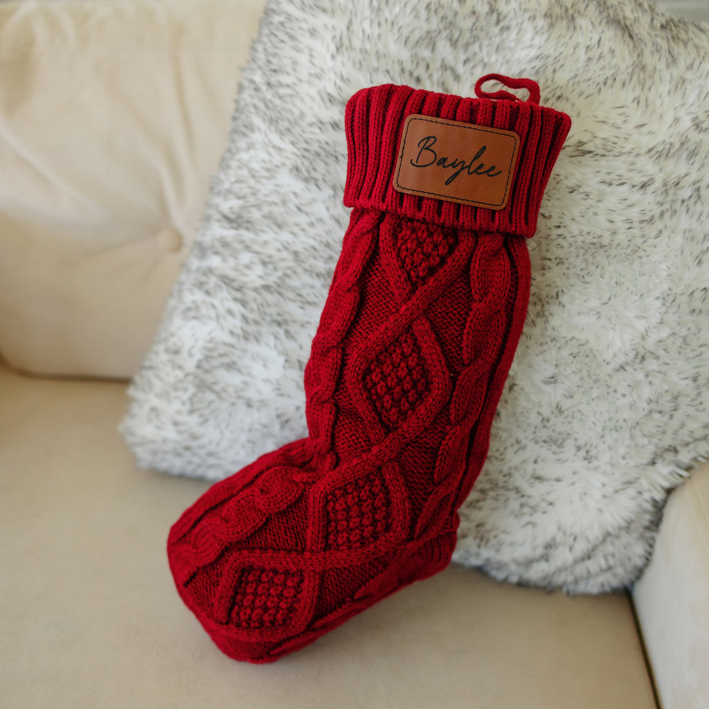 Personalized Christmas Stocking | Knitted Christmas Stockings | Monogram Family Stockings | Christmas Gift | Family Christmas Stockings