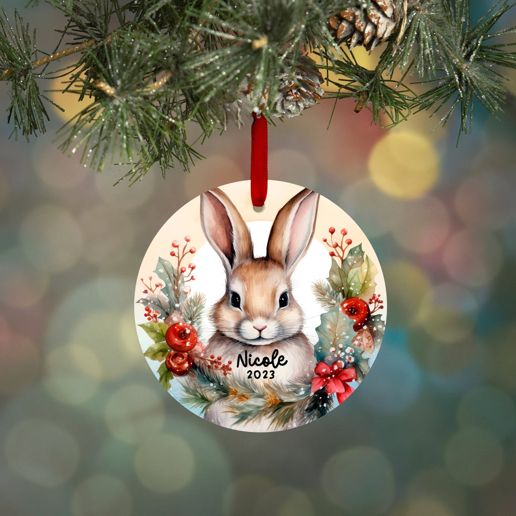 Bunny ornament, Bunny gifts for her, Rabbit Christmas Ornament, bunny ornament for Kids, Christmas Bunny Personalized Gift