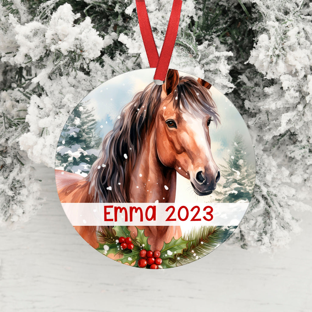 Horse Ornament, girl christmas ornament personalized, Horse Lover gifts for her, Horse Christmas Ornament, Christmas Personalized Gift