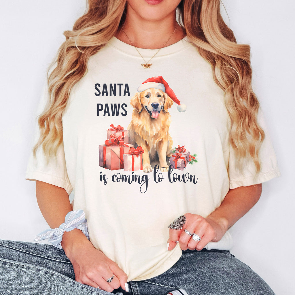 Christmas Shirt, Comfort Colors tshirt, dog mom christmas shirts, dog mom shirt, comfort colors shirt, santa shirt, golden retriever