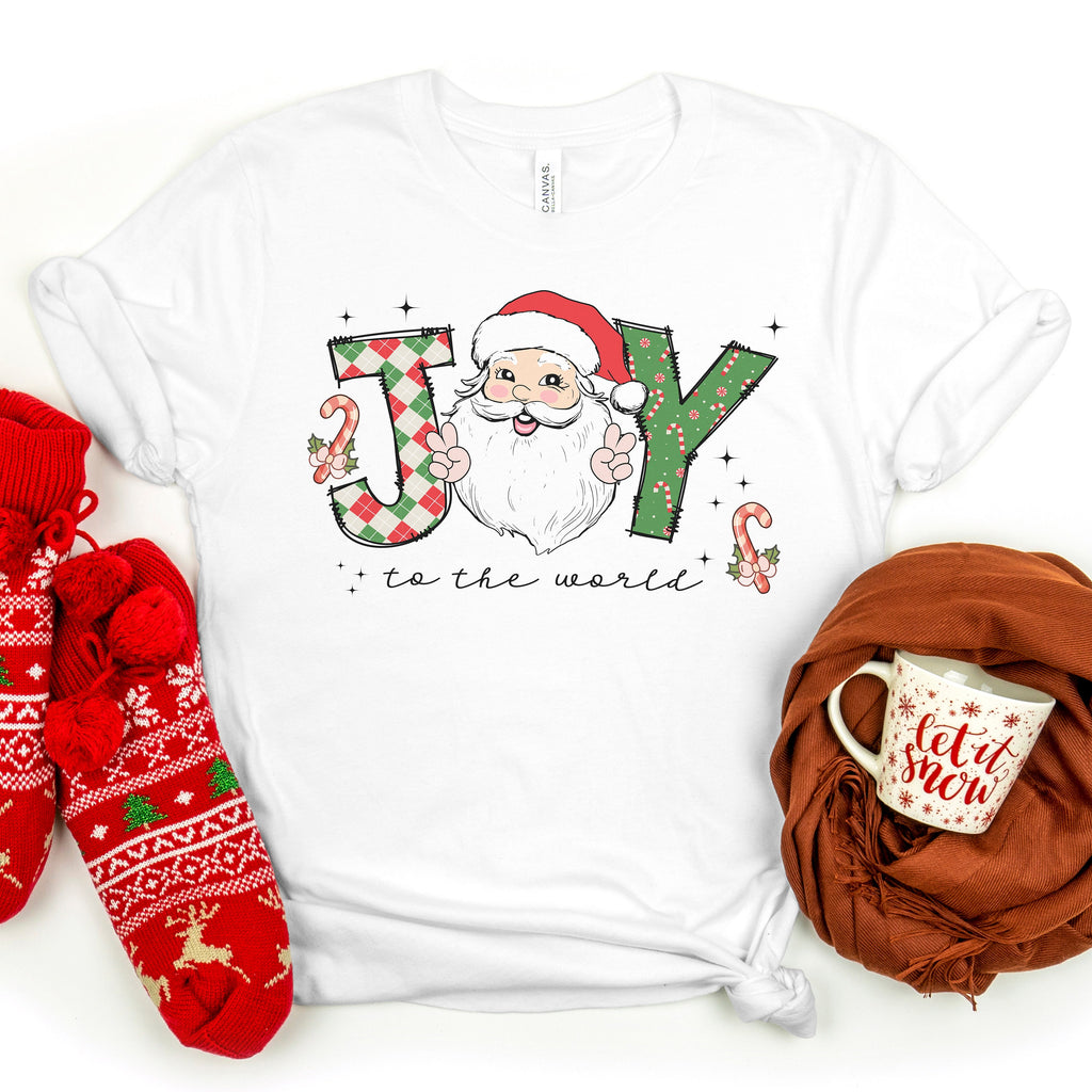 Merry Christmas Shirt, Joy to the World Santa Christmas Shirt, Christmas Family Shirt, Christmas tees