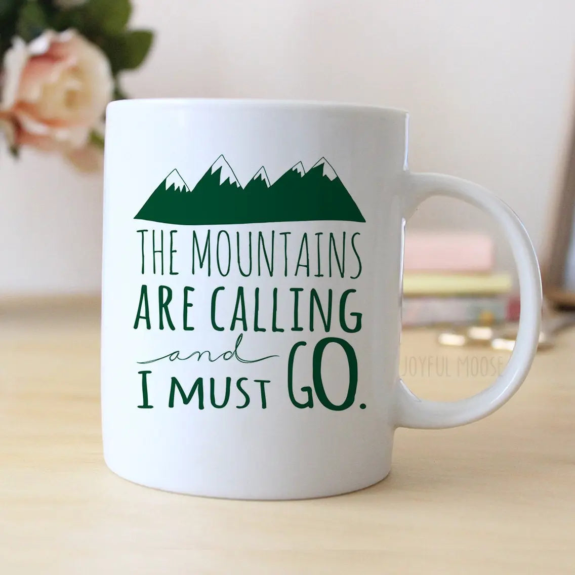 Mountain Coffee Mug, The Mountains are Calling and I must Go Coffee Mug, Mountain Gift, Rocky mountain mug, ceramic mug mountain