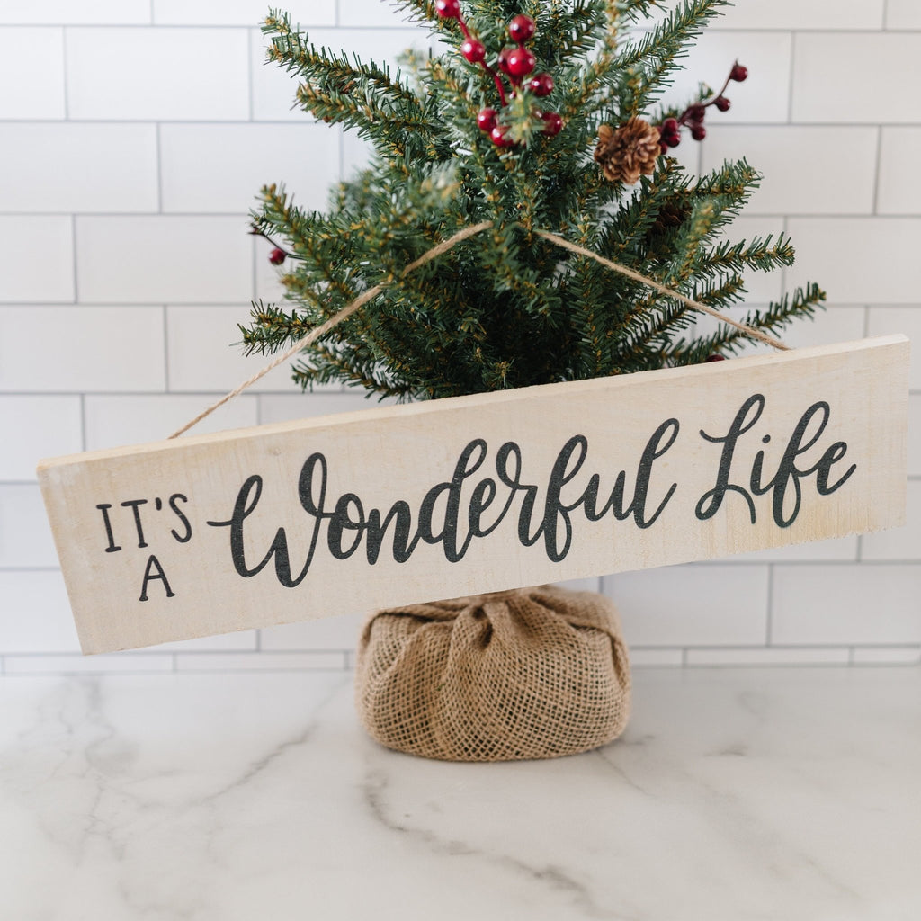 It's a Wonderful Life Christmas Decor, Rustic Barnwood Wood Sign, Christmas Wall Decor, Christmas Sign