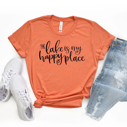Lake Tshirt, the lake is my happy place t-shirt, Summer Tshirts, Boating, Beach, Vacation