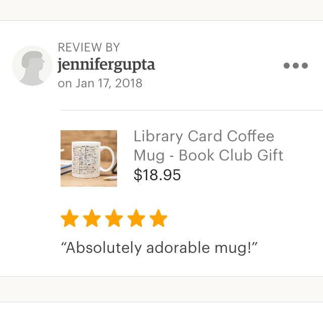 Library Card Coffee Mug - Book Club Gift - Coffee Tea Cup Christmas Gifts for Readers