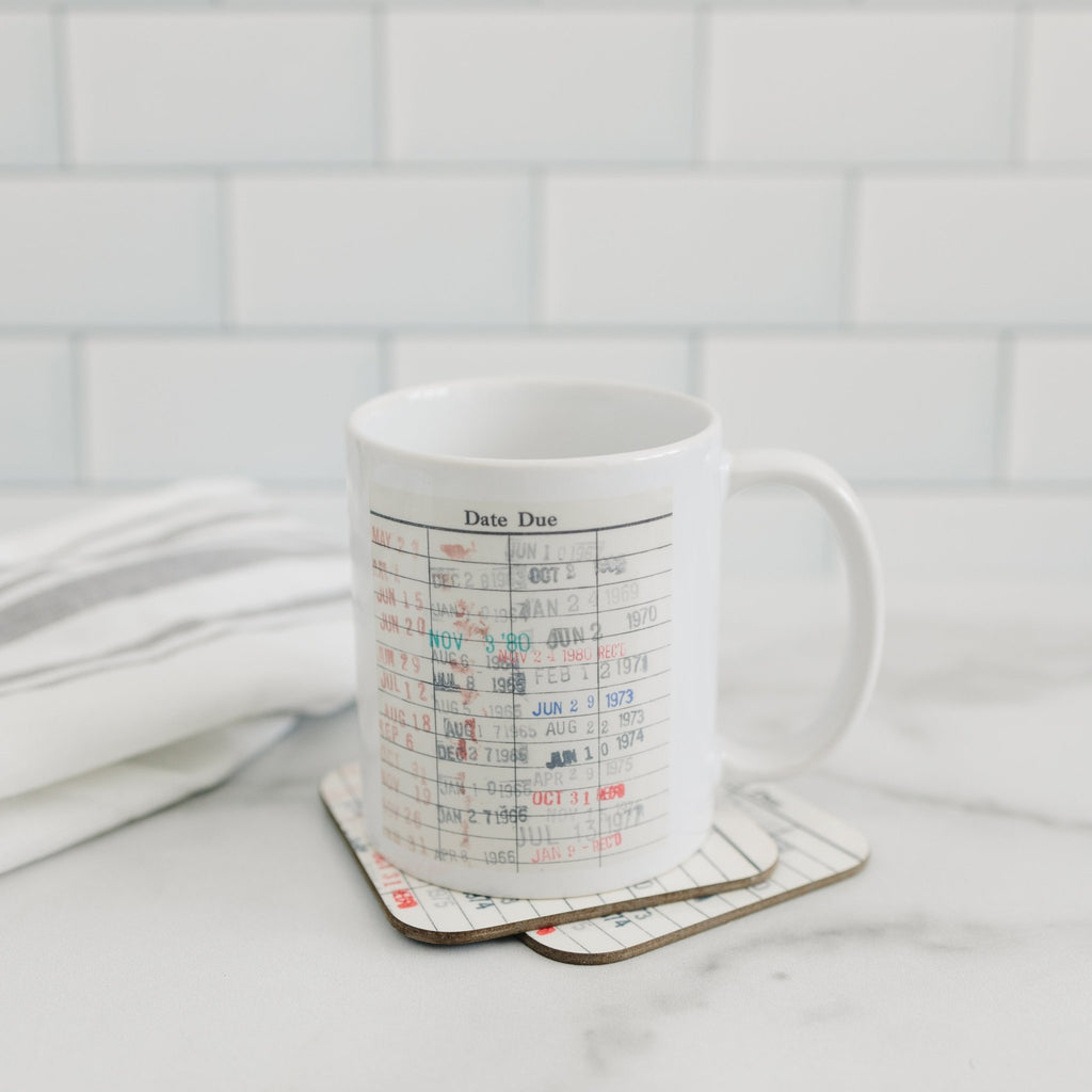 Library Card Coffee Mug - Book Club Gift - Coffee Tea Cup Christmas Gifts for Readers