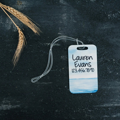 Luggage Tag, Beach Ocean Suitcase Name Tag, Backpack Name Tag, Back to School Bag Tag