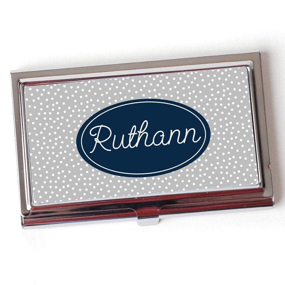 Personalized Business Card Case - Navy Blue Business Card Case - Personalized Business Card Case