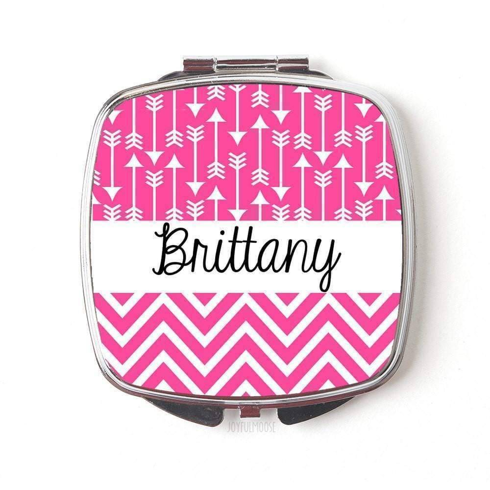 Personalized Compact Mirror - Pink Customized Bridesmaids Gifts