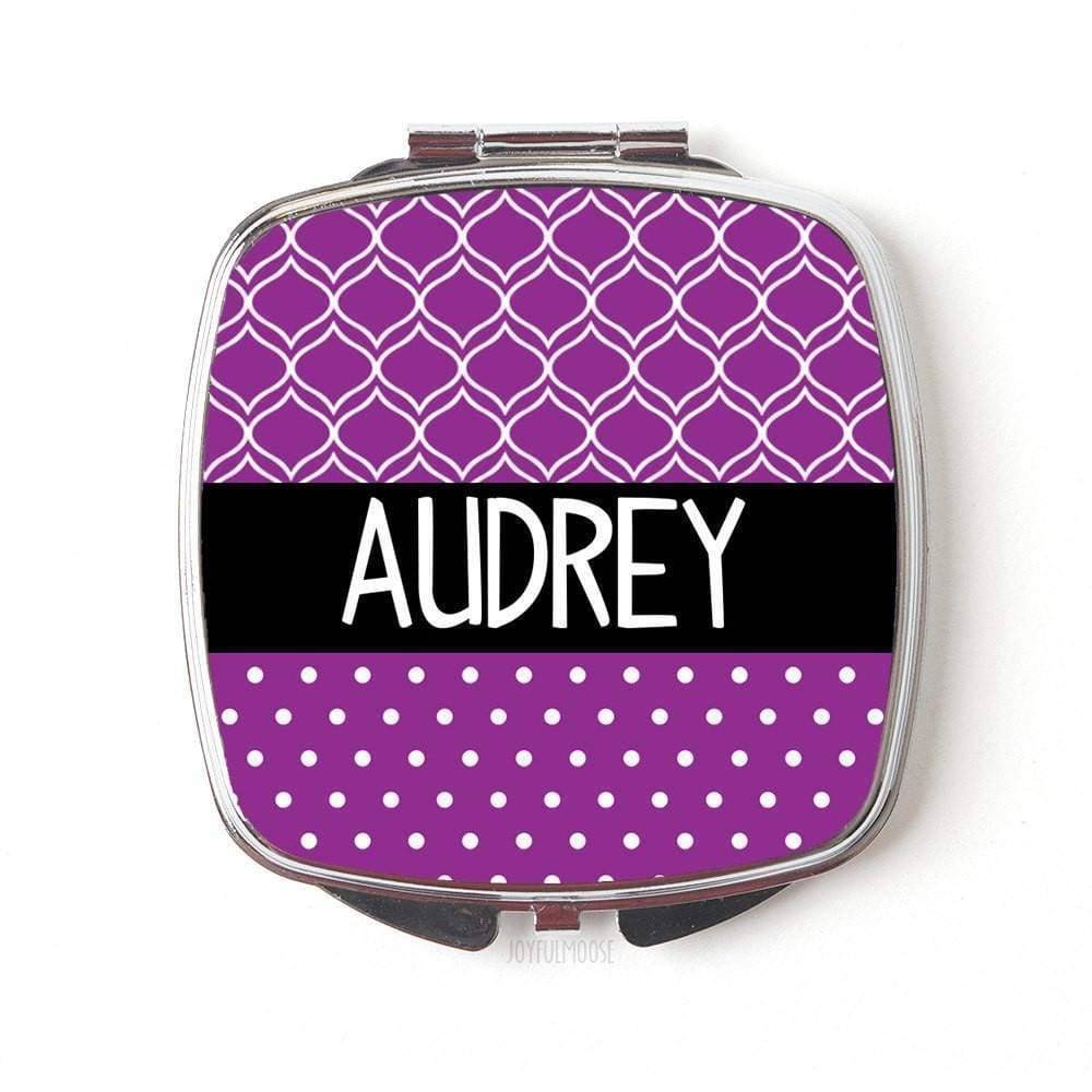 Personalized Compact Mirror - Purple Personalized Purse Mirror - Personalized Bridesmaids Gifts