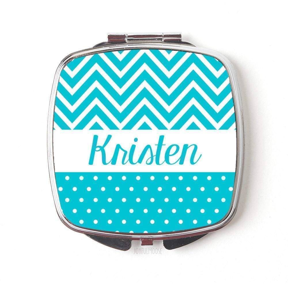 Personalized Compact Mirror - Turquoise Personalized Bridesmaids Gifts - Personalized Purse Mirror