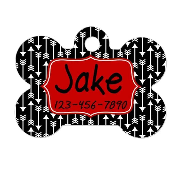 Personalized Dog ID Tag - Custom Dog ID Tag - Arrow Dog ID Tag - Red ...