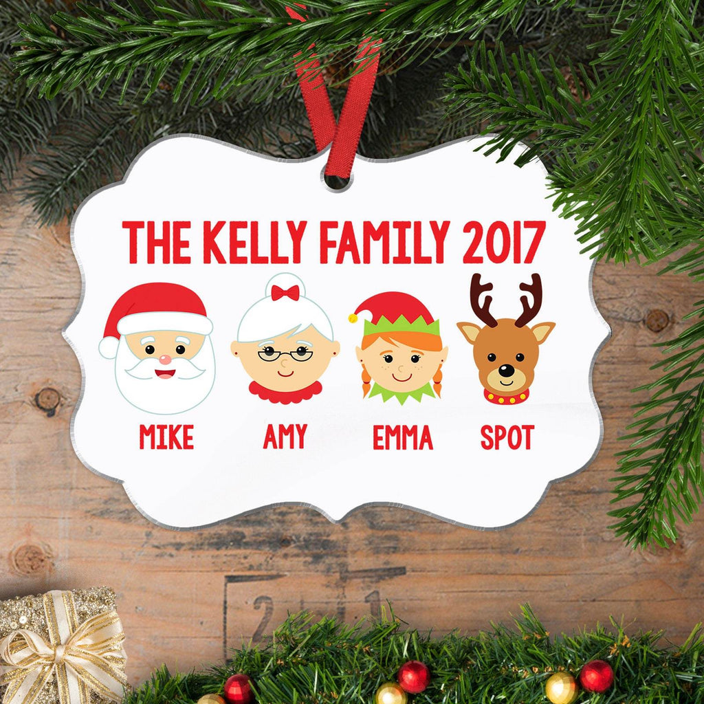 Personalized Family Christmas Ornament - Family Christmas Gift -Custom Family Faces Heads Christmas Ornament
