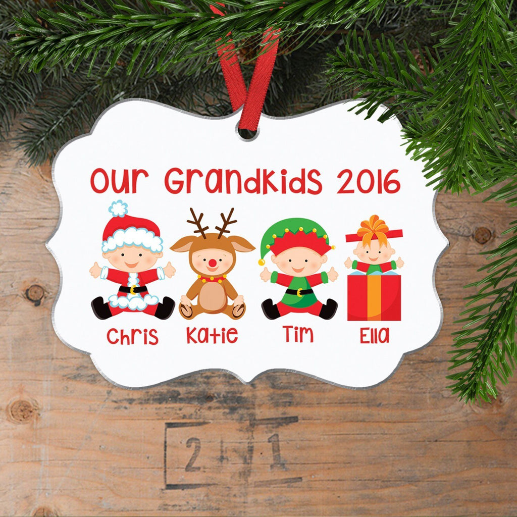 Personalized Grandkids Christmas Ornament - Custom Christmas Ornament for Grandparents