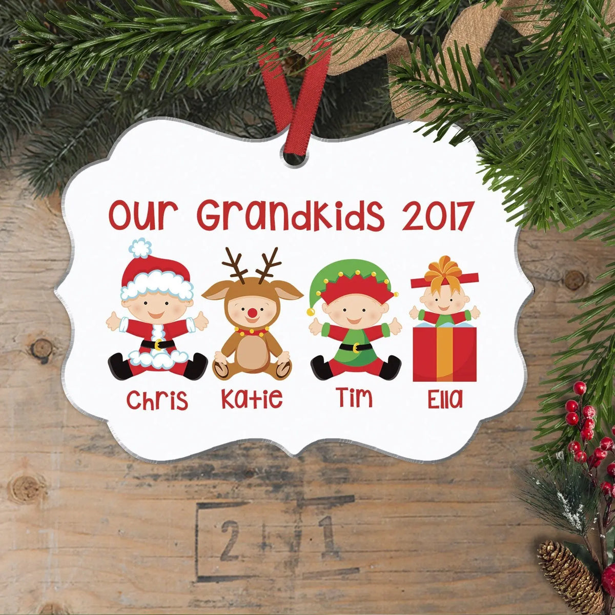 Personalized Grandkids Christmas Ornament - Custom Christmas Ornament for Grandparents