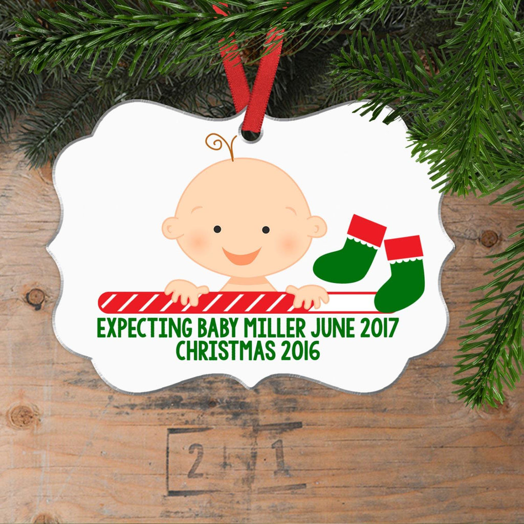 Personalized Pregnancy Christmas Ornament - Pregnancy Announcement - Expecting Christmas Ornament - Pregnancy Christmas Ornament