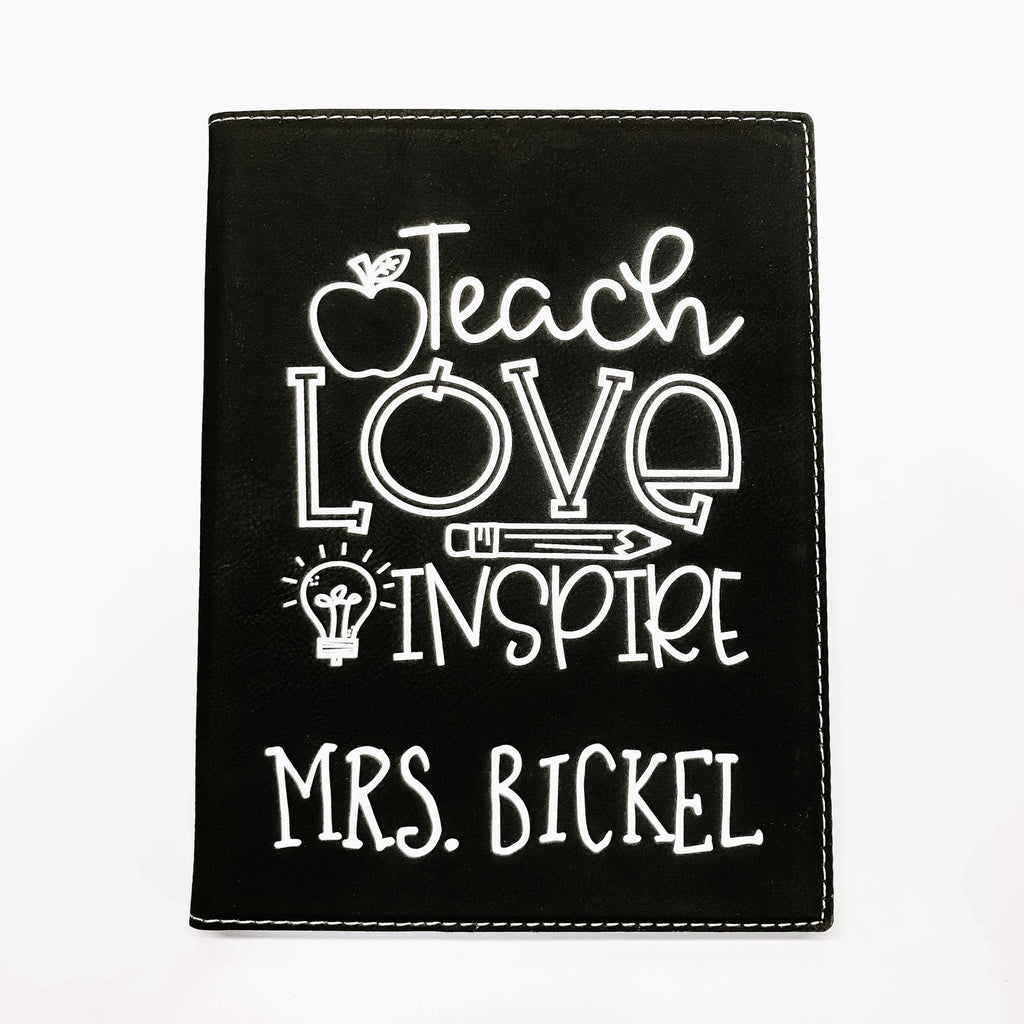 Personalized Teacher Portfolio with Notepad, Teacher Gift, Personalized Paper Holder, Note Pad Holder for Teacher