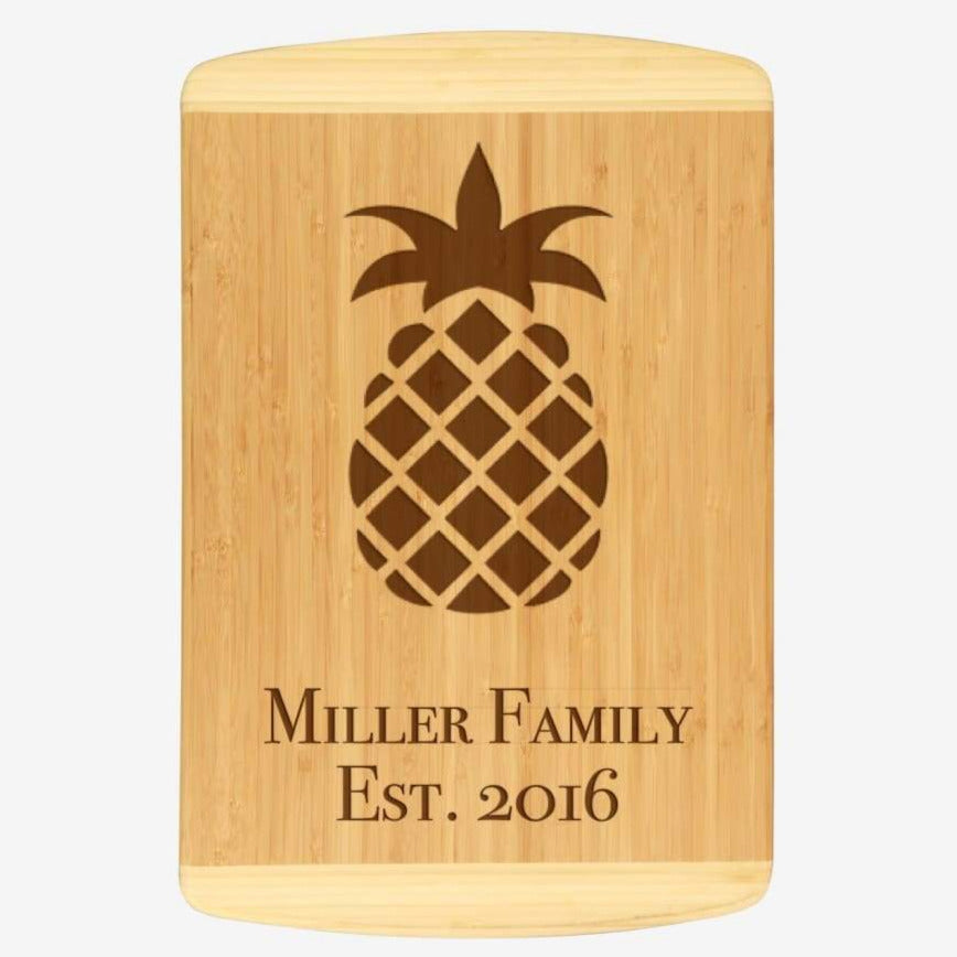 Custom Pineapples Bamboo Cutting Board (Personalized)