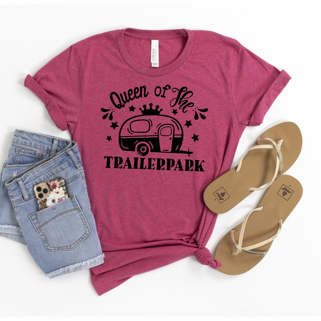 Queen of the Trailer Park Tshirt, Camping Tshirt, Funny womens shirt, Womens graphic t-shirt, camper, rv