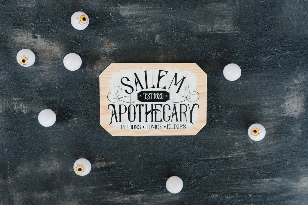 Salem Apothecary Sign Halloween Decor, wood block home decor, Fall decor wood sign