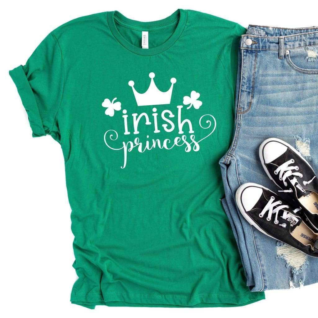 St Patricks Shirt - Irish Princess Kelly Green Tee for St Paddys Day