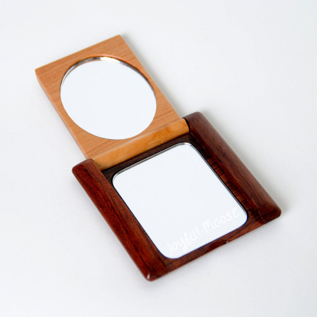 Wood Personalized Pocket Mirror - Personalized Bridesmaid Gift - Personalized Compact Mirror